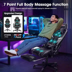 Douxlife Poltrona Gaming Ergonomica Moderna con Massaggio a 7 Punti, Poggiapiedi e Braccioli Regolabili, Nero Grigio