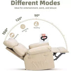 Oversized Recliner Chair for Adults - PU Leather Recliner Sofa with High-Density Foam, Wide Seat & Smooth Manual Recline