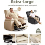Oversized Recliner Chair for Adults - PU Leather Recliner Sofa with High-Density Foam, Wide Seat & Smooth Manual Recline