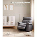 Oversized Recliner Chair for Adults - PU Leather Recliner Sofa with High-Density Foam, Wide Seat & Smooth Manual Recline
