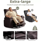 Oversized Recliner Chair for Adults - PU Leather Recliner Sofa with High-Density Foam, Wide Seat & Smooth Manual Recline