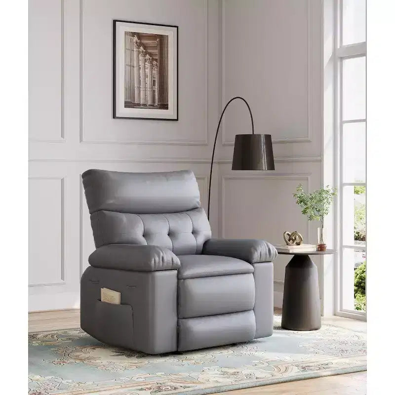 Oversized Recliner Chair for Adults - PU Leather Recliner Sofa with High-Density Foam, Wide Seat & Smooth Manual Recline
