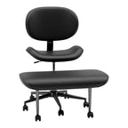 Pinmoco Sedia da ufficio senza braccioli con gambe incrociate, seduta extra larga, design girevole a 360°, sedia ergonomica da scrivania per ufficio, gaming e meditazione