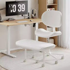 Pinmoco Sedia da ufficio senza braccioli con gambe incrociate, seduta extra larga, design girevole a 360°, sedia ergonomica da scrivania per ufficio, gaming e meditazione