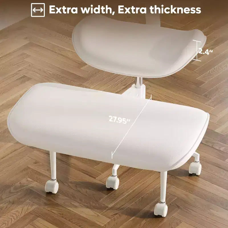 Pinmoco Sedia da ufficio senza braccioli con gambe incrociate, seduta extra larga, design girevole a 360°, sedia ergonomica da scrivania per ufficio, gaming e meditazione