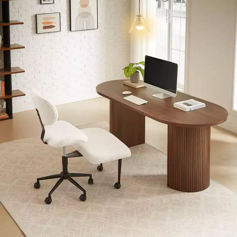 Pinmoco Sedia da ufficio senza braccioli con gambe incrociate, seduta extra larga, design girevole a 360°, sedia ergonomica da scrivania per ufficio, gaming e meditazione