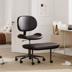 Pinmoco Sedia da ufficio senza braccioli con gambe incrociate, seduta extra larga, design girevole a 360°, sedia ergonomica da scrivania per ufficio, gaming e meditazione