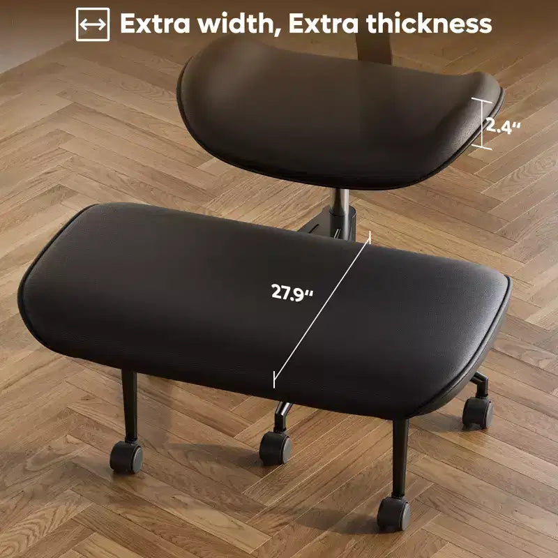 Pinmoco Sedia da ufficio senza braccioli con gambe incrociate, seduta extra larga, design girevole a 360°, sedia ergonomica da scrivania per ufficio, gaming e meditazione