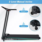 Whisen Folding Walking Treadmill, 2.5HP, 0.5-7.5MPH, 265LBS Capacity, Incline