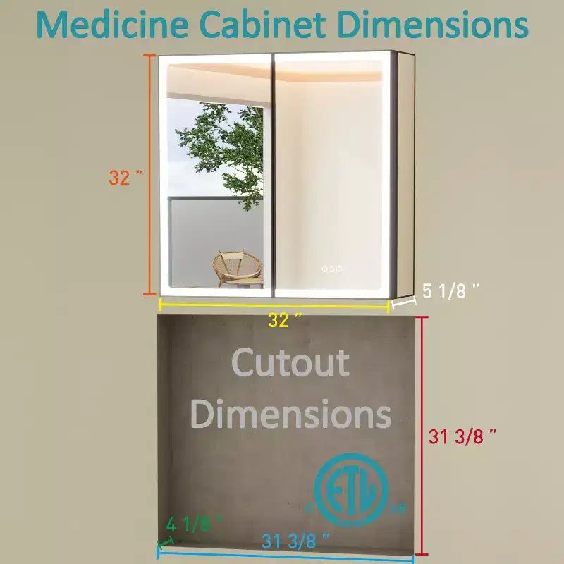 Mobiletto portamedicine grande con specchio e luce, mobiletti portamedicine da bagno a incasso/montaggio, specchio antiappannamento, ripiani regolabili, dimmerabile, nero