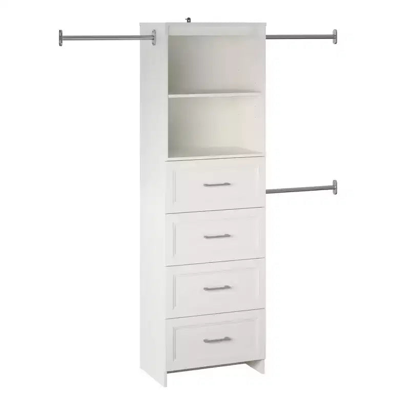 Nevaeh Ridge, Contenitore per armadio a 4 cassetti, bianco
