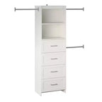 Nevaeh Ridge, Contenitore per armadio a 4 cassetti, bianco