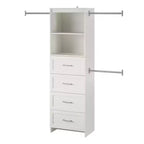 Nevaeh Ridge, Contenitore per armadio a 4 cassetti, bianco