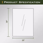 Specchio rettangolare moderno 96cm in alluminio color argento con cornice sottile, angoli retti, profondità 1,5cm