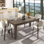 CLIHOME 106.3 Large Extendable Dining Table, MDF Kitchen Table