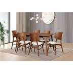 New Classic Furniture, tavolo Oscar in legno massello e 6 sedie marroni