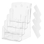 VEVOR Acrylic Brochure Holder 8.5 x 11 inch, 4-Tier Clear Acrylic Literature Display Stand, Plastic Literature Organizer Flyer Stand