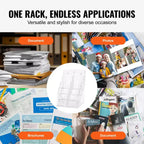 VEVOR Espositore per Brochure in Acrilico 21,6 x 27,9 cm, Porta Brochure a 4 Livelli Trasparente, Organizzatore di Letteratura in Plastica per Volantini