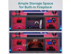 Mobile TV Bestier 71, mobile porta TV moderno per televisori fino a 75 pollici con luce LED, tavolo consolle TV con ripiani portaoggetti per soggiorno