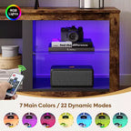 Mobile TV Bestier 71, mobile porta TV moderno per televisori fino a 75 pollici con luce LED, tavolo consolle TV con ripiani portaoggetti per soggiorno