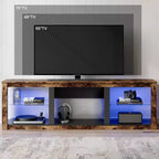 Mobile TV Bestier 71, mobile porta TV moderno per televisori fino a 75 pollici con luce LED, tavolo consolle TV con ripiani portaoggetti per soggiorno