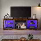 Mobile TV Bestier 71, mobile porta TV moderno per televisori fino a 75 pollici con luce LED, tavolo consolle TV con ripiani portaoggetti per soggiorno