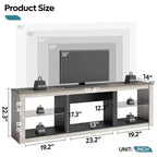 Mobile TV Bestier 71, mobile porta TV moderno per televisori fino a 75 pollici con luce LED, tavolo consolle TV con ripiani portaoggetti per soggiorno