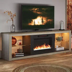 Mobile TV Bestier 71, mobile porta TV moderno per televisori fino a 75 pollici con luce LED, tavolo consolle TV con ripiani portaoggetti per soggiorno