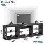 Mobile TV Bestier 71, mobile porta TV moderno per televisori fino a 75 pollici con luce LED, tavolo consolle TV con ripiani portaoggetti per soggiorno