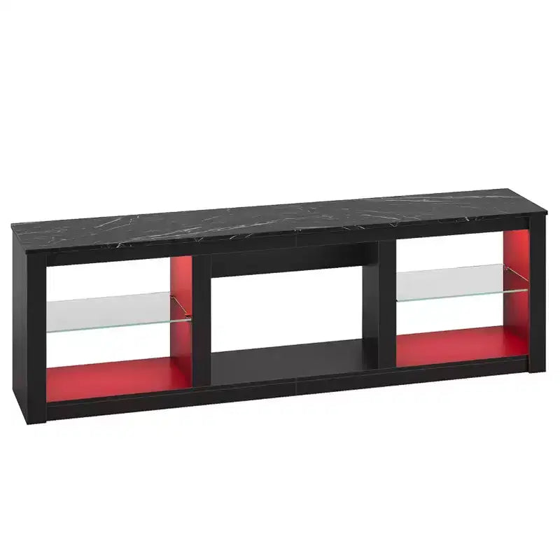Mobile TV Bestier 71, mobile porta TV moderno per televisori fino a 75 pollici con luce LED, tavolo consolle TV con ripiani portaoggetti per soggiorno