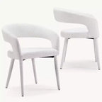 Set of 2 Dining Chair with Metal Legs for Dining Room, Living Room, or Home Office -Morden Fort