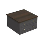Famapy Stylish and Functional Coffee Table - Dark Grey Body with Brown Countertop, Ideal for Modern Living Rooms