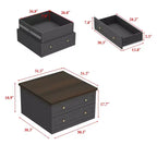 Famapy Stylish and Functional Coffee Table - Dark Grey Body with Brown Countertop, Ideal for Modern Living Rooms