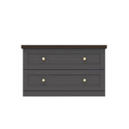 Famapy Stylish and Functional Coffee Table - Dark Grey Body with Brown Countertop, Ideal for Modern Living Rooms