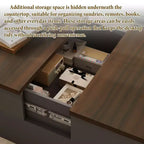 Famapy Stylish and Functional Coffee Table - Dark Grey Body with Brown Countertop, Ideal for Modern Living Rooms