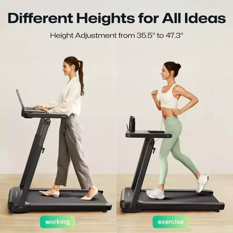 UREVO Foldi 3S Treadmill with Desk | Adjustable, Foldable, Smart Treadmill