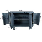 Modern Arc-shaped Sideboard, 47.2-inch Decorative Storage Cabinet, Wooden Hall Table with 4 Doors and Adjustable Interior Shelves