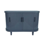 Modern Arc-shaped Sideboard, 47.2-inch Decorative Storage Cabinet, Wooden Hall Table with 4 Doors and Adjustable Interior Shelves