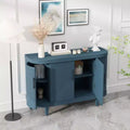 Modern Arc-shaped Sideboard, 47.2-inch Decorative Storage Cabinet, Wooden Hall Table with 4 Doors and Adjustable Interior Shelves