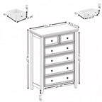Modern 6 Drawers Dresser 6 Drawers Cabinet,Chest of Drawers Closet Organizers and Storage Clothes Storage Drawers Cabinet