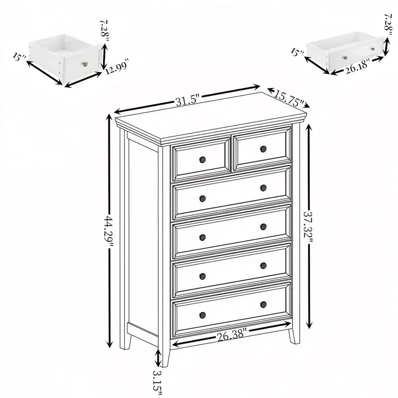 Modern 6 Drawers Dresser 6 Drawers Cabinet,Chest of Drawers Closet Organizers and Storage Clothes Storage Drawers Cabinet