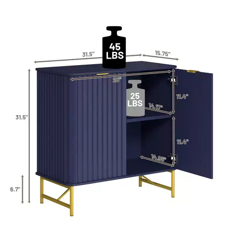 CLIHOME 31.5 in H MDF Indoor Furniture Freestanding Decorative Storage Cabinet