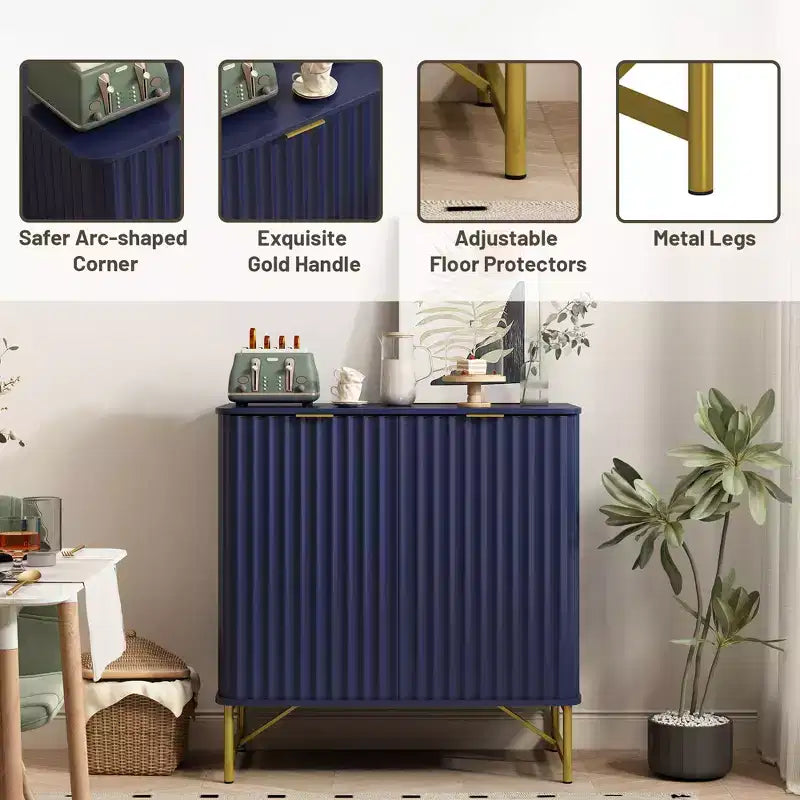 CLIHOME 31.5 in H MDF Indoor Furniture Freestanding Decorative Storage Cabinet