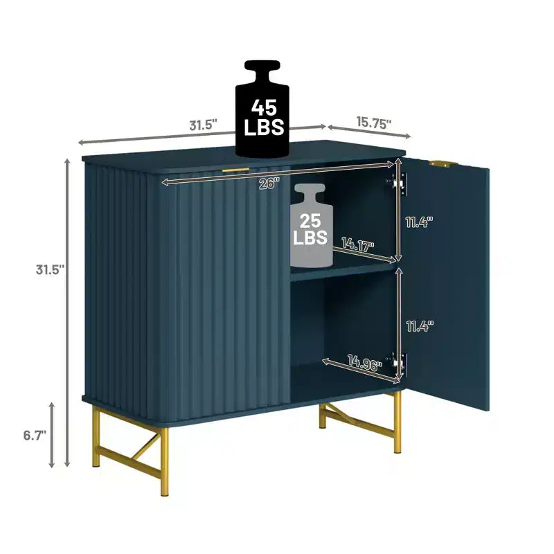 CLIHOME 31.5 in H MDF Indoor Furniture Freestanding Decorative Storage Cabinet