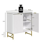CLIHOME 31.5 in H MDF Indoor Furniture Freestanding Decorative Storage Cabinet
