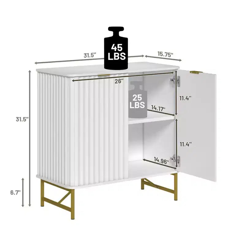 CLIHOME 31.5 in H MDF Indoor Furniture Freestanding Decorative Storage Cabinet