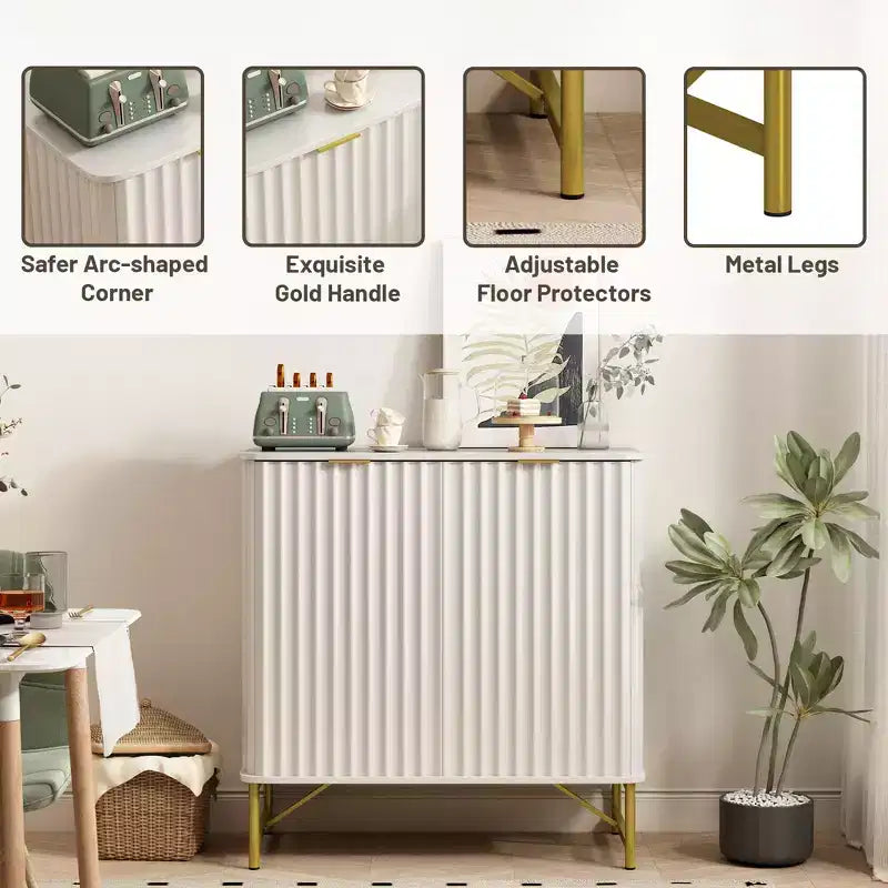 CLIHOME 31.5 in H MDF Indoor Furniture Freestanding Decorative Storage Cabinet