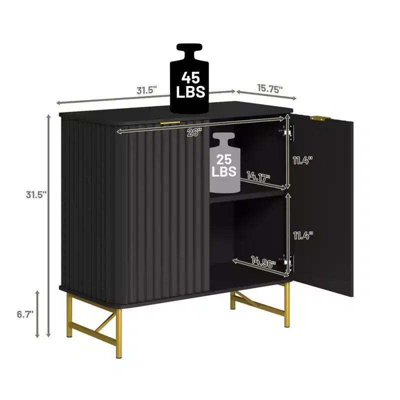 CLIHOME 31.5 in H MDF Indoor Furniture Freestanding Decorative Storage Cabinet