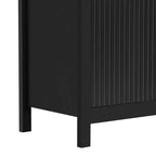 Entryway Cabinet with Wave Design, Adjustable Shelves, 3 Drawers & Soft-Close Doors, Storage Console Table W/Metal Handles, Suitable for Home