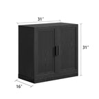 31x62x16 Wood Accent Cabinet in Black, Storage Organizer with Adjustable Shelves for Kitchen Bedroom Entryway Living Room Dinning Room